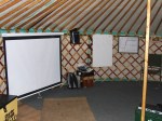 Cinema and teaching space set up, Cardiff University